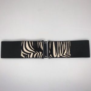 Vintage Calf Hair Zebra Print Elastic Belt